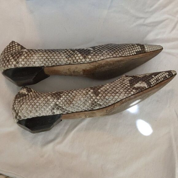 💯 Lanvin Python Pointy Toe Ballerina Flat Shoe. Size 38. - Picture 3 of 7